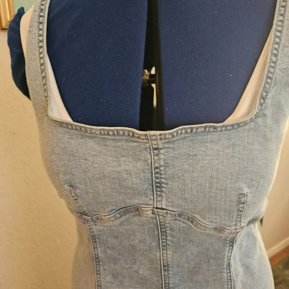 NWT long Denim dress with slit - Picture 4 of 11